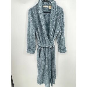 Jasmine Rose size M blue Cozy Knit Robe with Belt‎